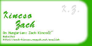 kincso zach business card